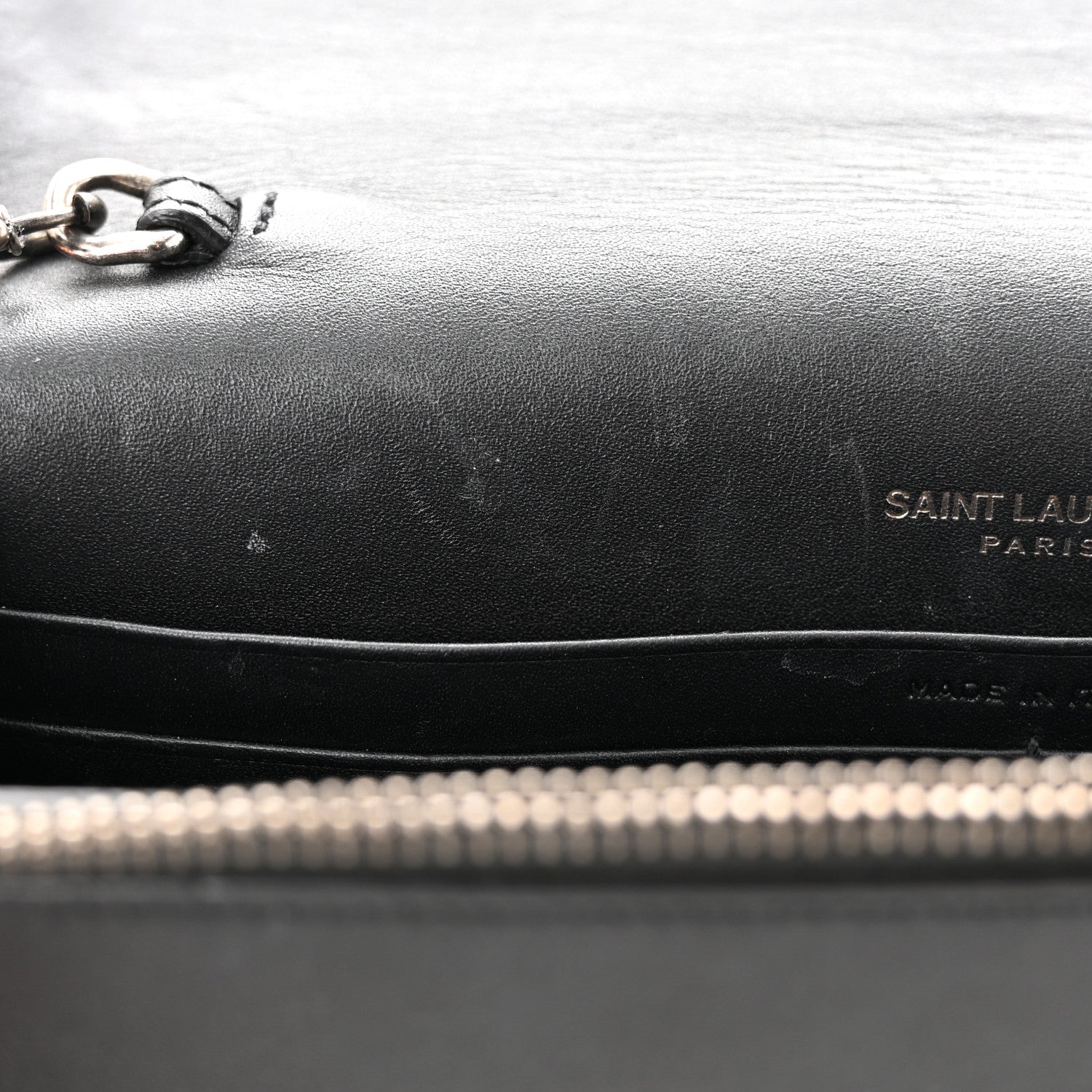 Saint Laurent Smooth Calfskin Classic Monogram Pins Kate Tassel Chain Wallet Black 11 of 14
