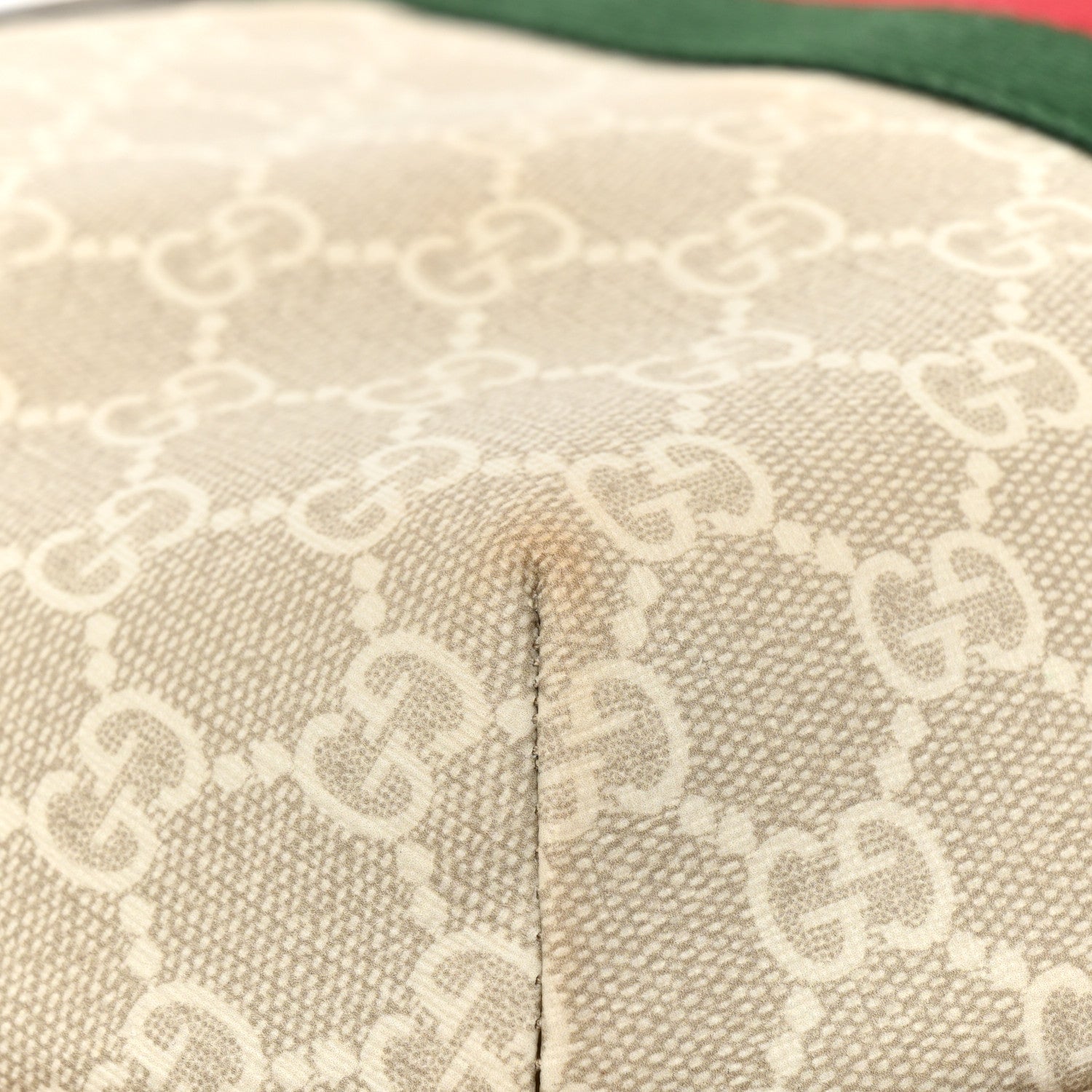 Gucci GG Supreme Monogram Textured Dollar Calfskin Web Small Ophidia Half Moon Hobo Beige Mystic White Oatmeal 9 of 11