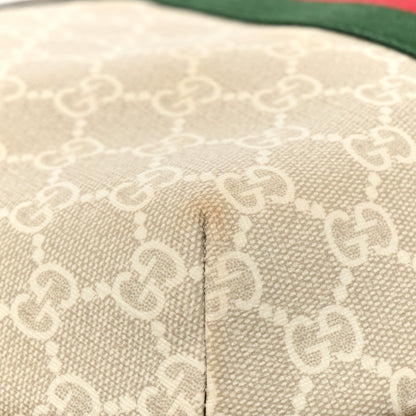 Gucci GG Supreme Monogram Textured Dollar Calfskin Web Small Ophidia Half Moon Hobo Beige Mystic White Oatmeal 9 of 11