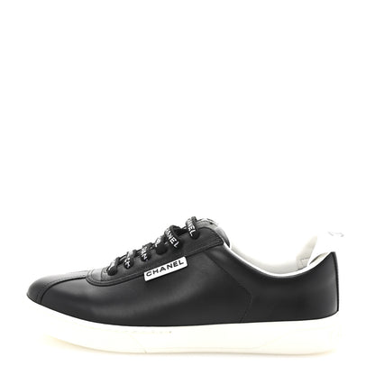Chanel Calfskin CC Womens Sneakers 36.5 Black 1 of 10