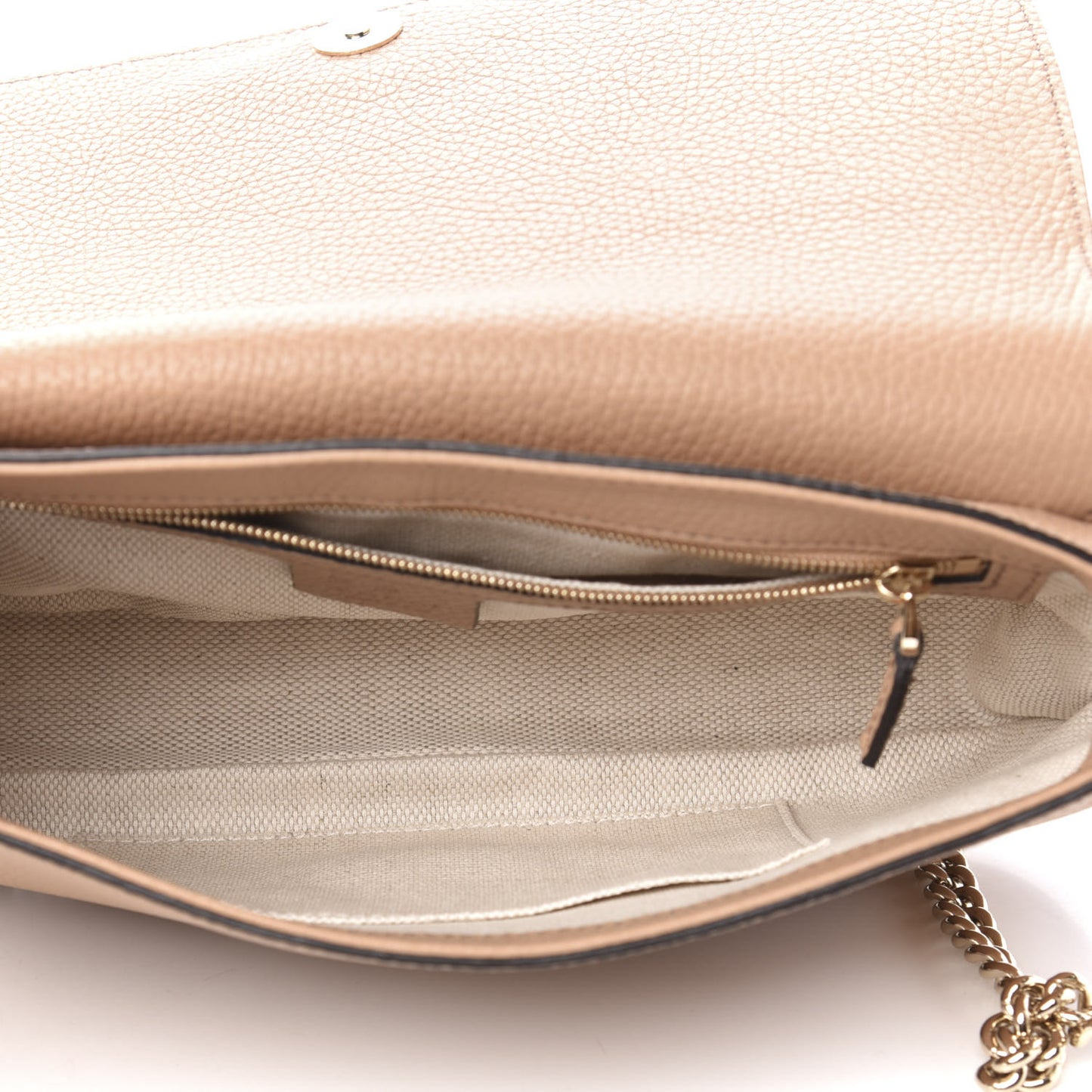 Pebbled Calfskin Medium Soho Flap Crossbody Camelia