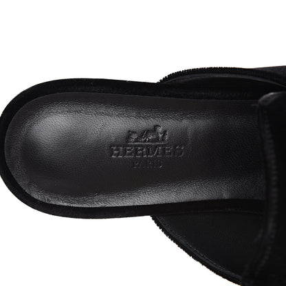 Hermes Velvet Trocadero Mule 38 Black 8 of 9