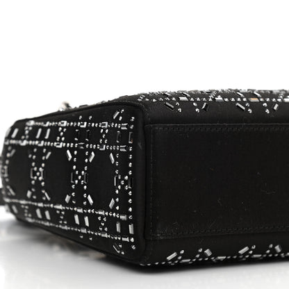Christian Dior Satin Crystal Cannage Mini Lady Dior Black 6 of 9