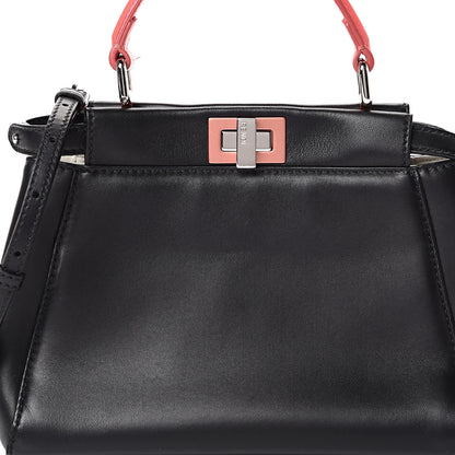 Fendi Nappa Colorblock Mini Peekaboo Iconic Satchel Black White Ecstasy 9 of 12