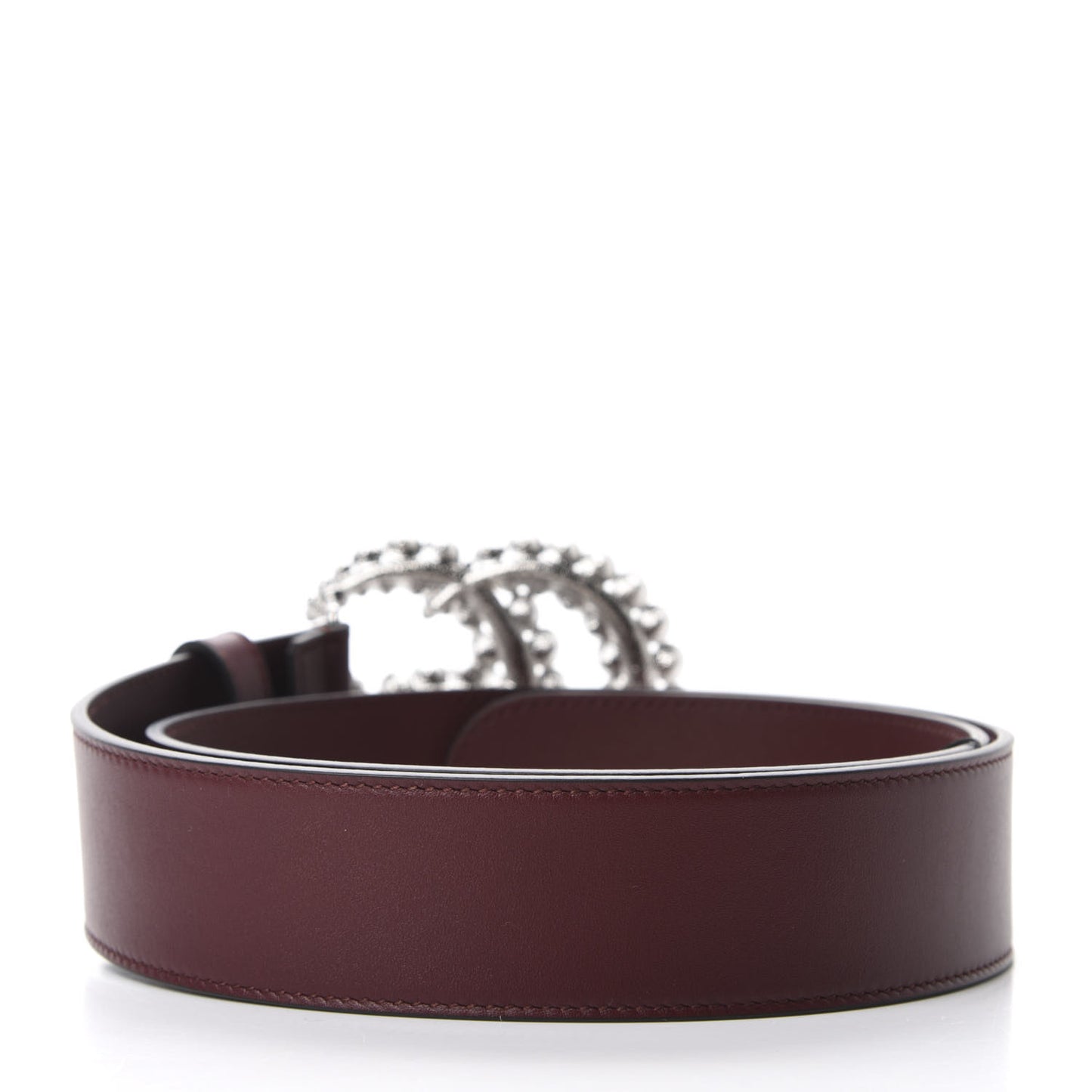 Calfskin Crystal Double G 40mm Belt 85 34 Vintage Bordeaux