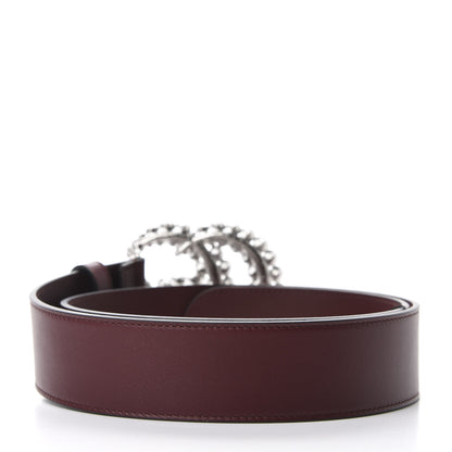 Gucci Calfskin Crystal Double G 40mm Belt 85 34 Vintage Bordeaux 2 of 4