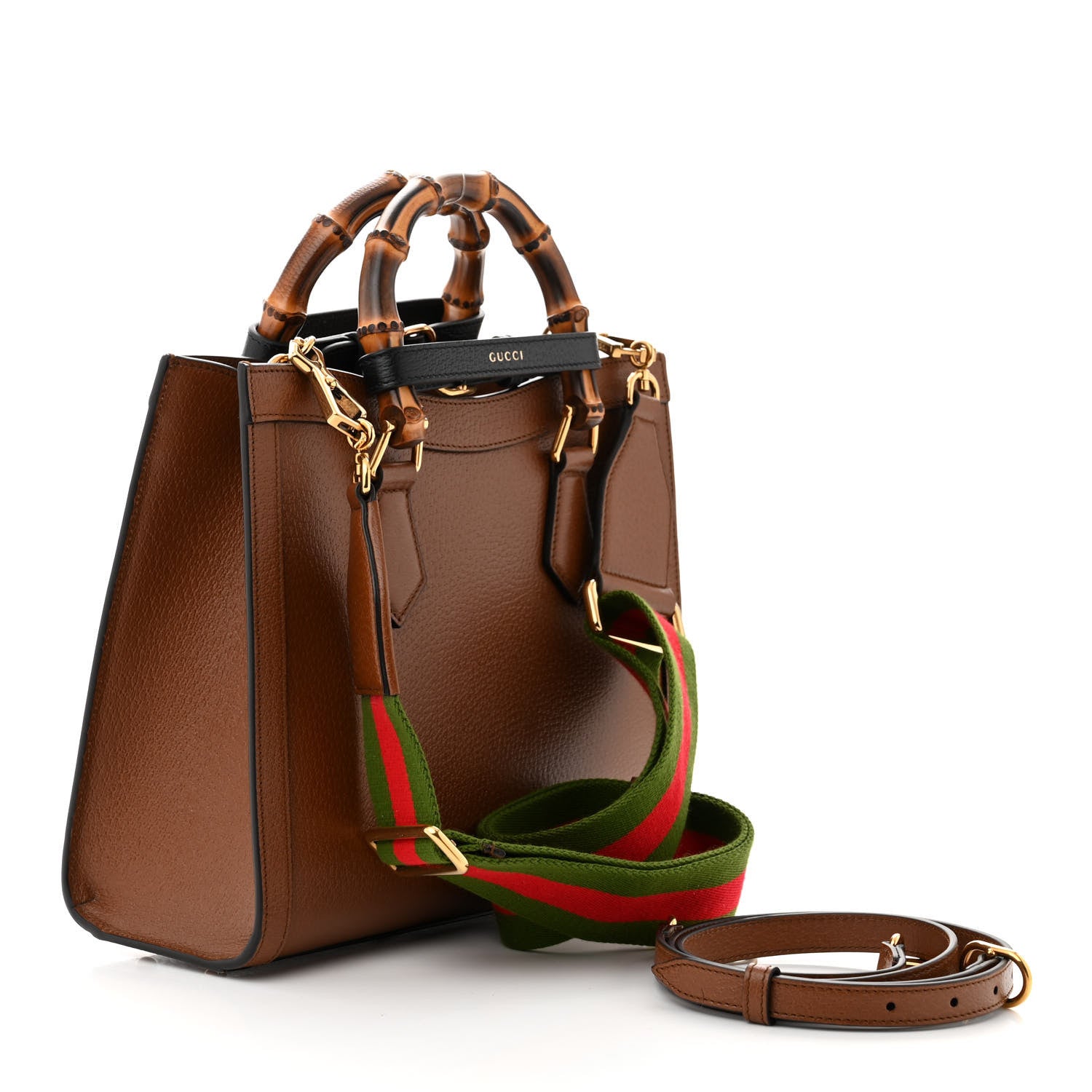 Gucci Wonka Grain Calfskin Small Diana Tote Bag Cuir Black 3 of 10
