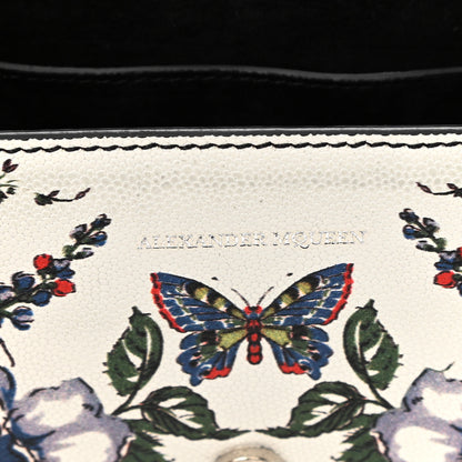 Alexander McQueen Grained Calfskin Flower Printed Small Insignia Flap Ivory Multicolor 6 of 8