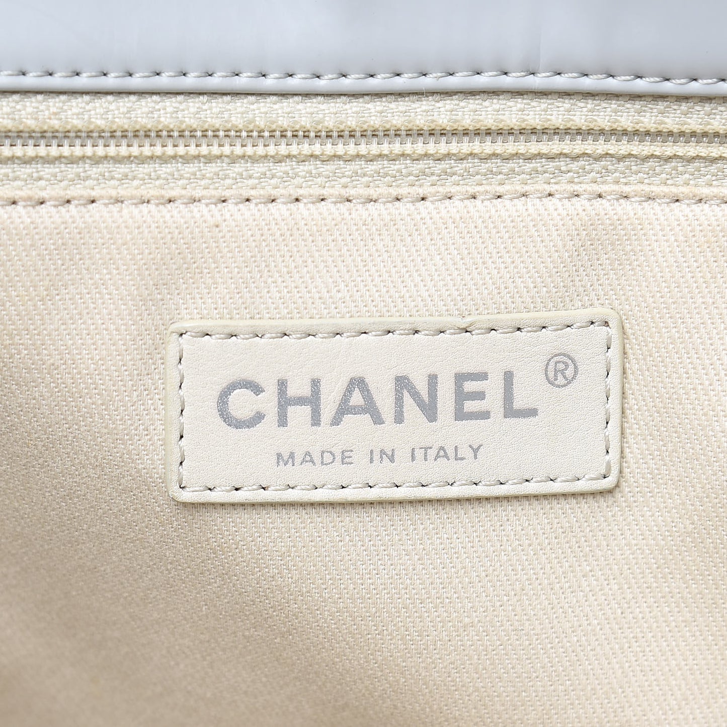 Vinyl Quilted In The Business North South Tote Light Grey