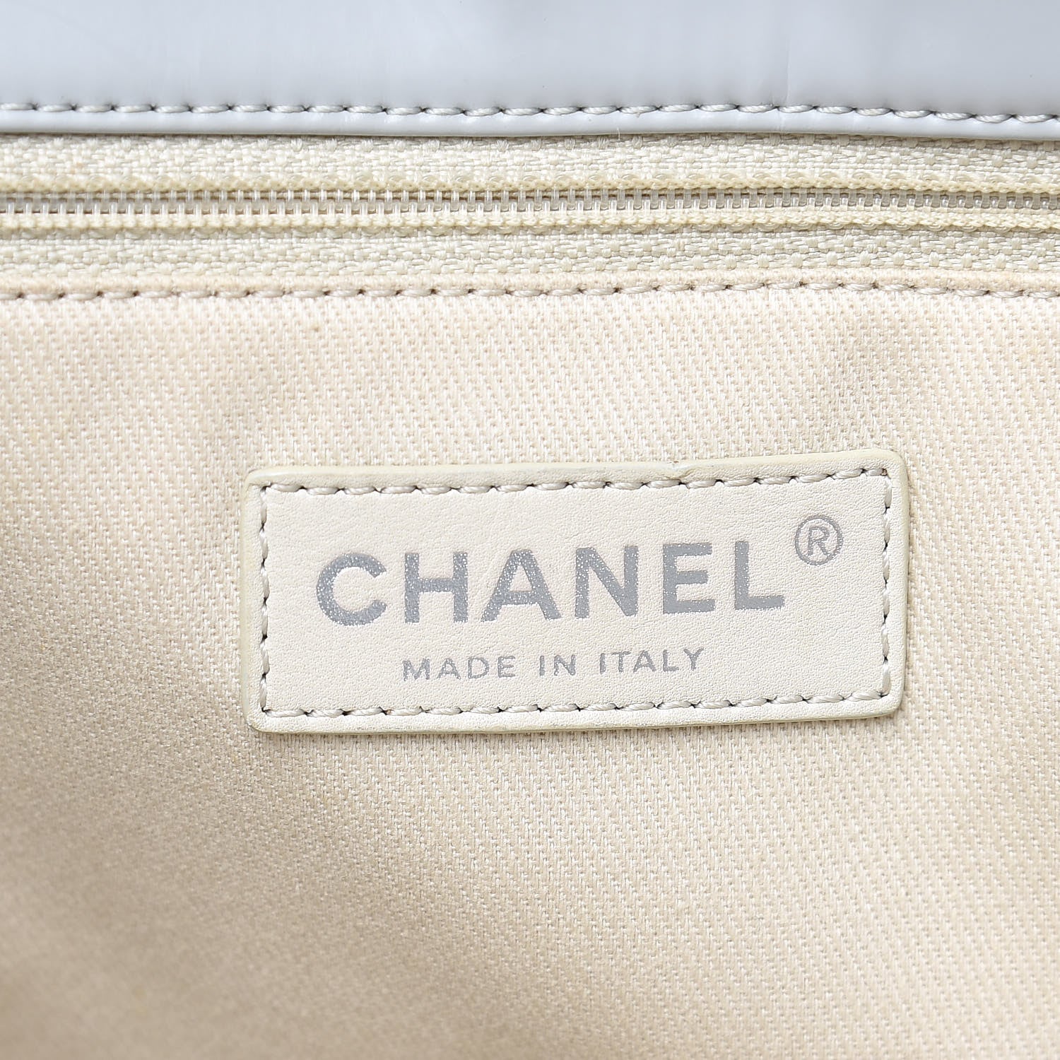 Chanel Vinyl Quilted In The Business North South Tote Light Grey 6 of 21