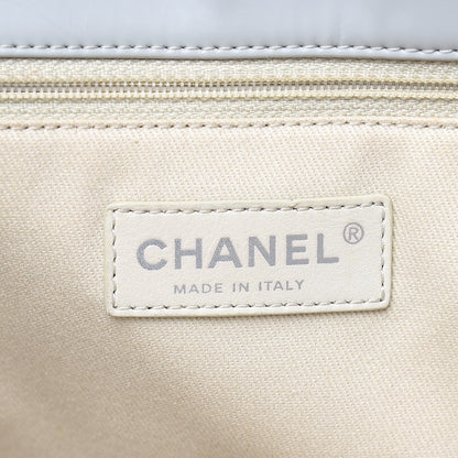 Chanel Vinyl Quilted In The Business North South Tote Light Grey 6 of 21