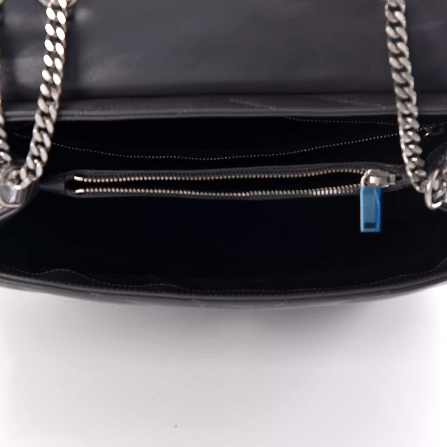 Saint Laurent Calfskin Y Quilted Monogram Medium Loulou Chain Satchel Asphalt 7 of 9