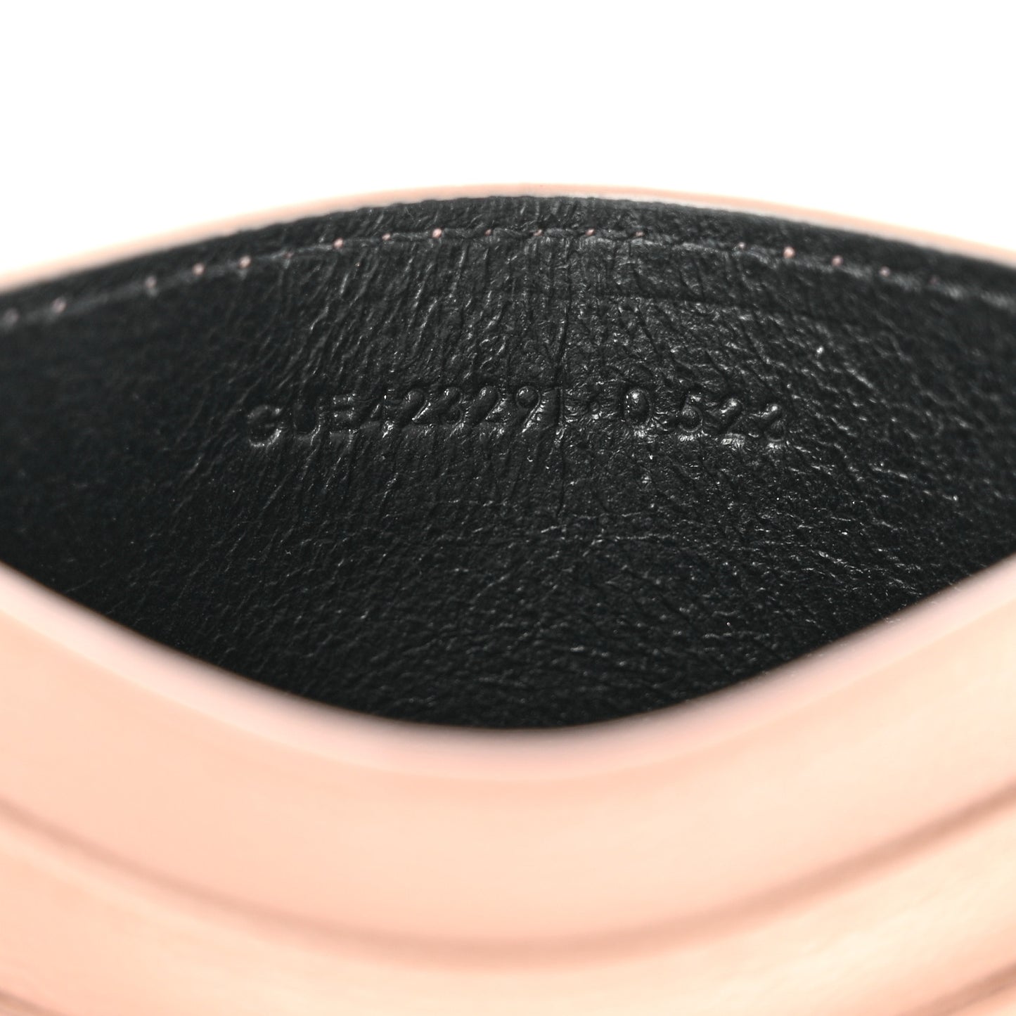 Grain De Poudre Matelasse Chevron Monogram Credit Card Case Pale Pink