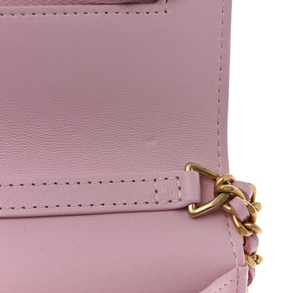 Chanel Lambskin Quilted Logo WOC Wallet On Chain Pink 12 of 17