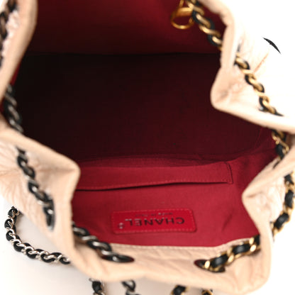 Chanel Aged Calfskin Quilted Small Gabrielle Backpack Beige Black 5 of 13