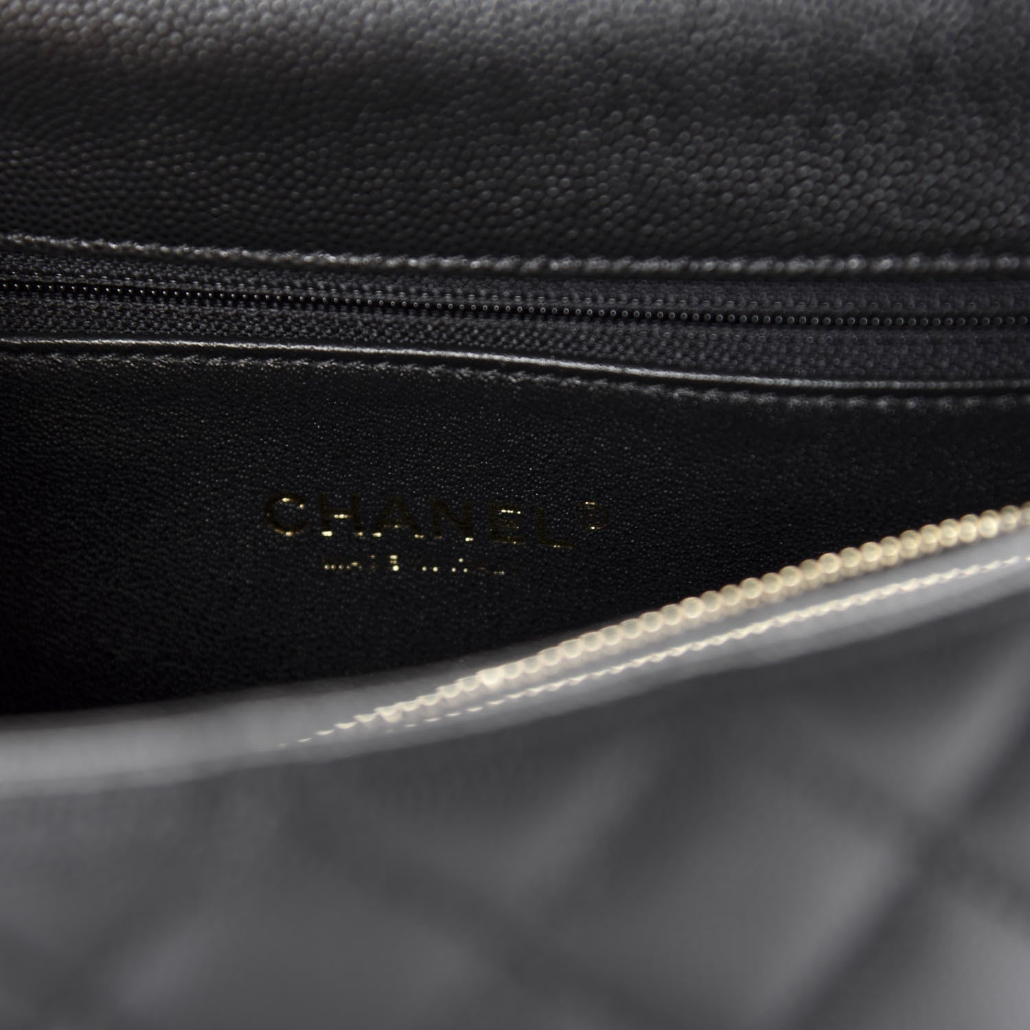Chanel Caviar Elaphe Quilted Small Coco Handle Flap Black 8 of 11
