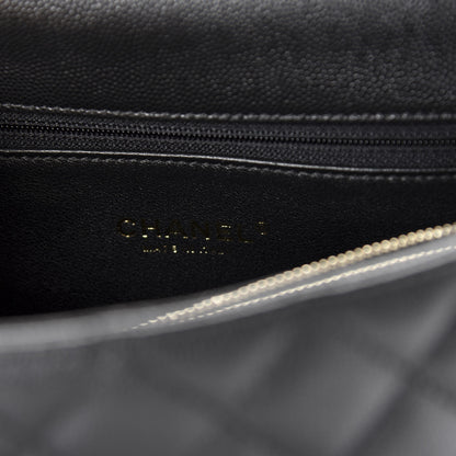 Chanel Caviar Elaphe Quilted Small Coco Handle Flap Black 8 of 11