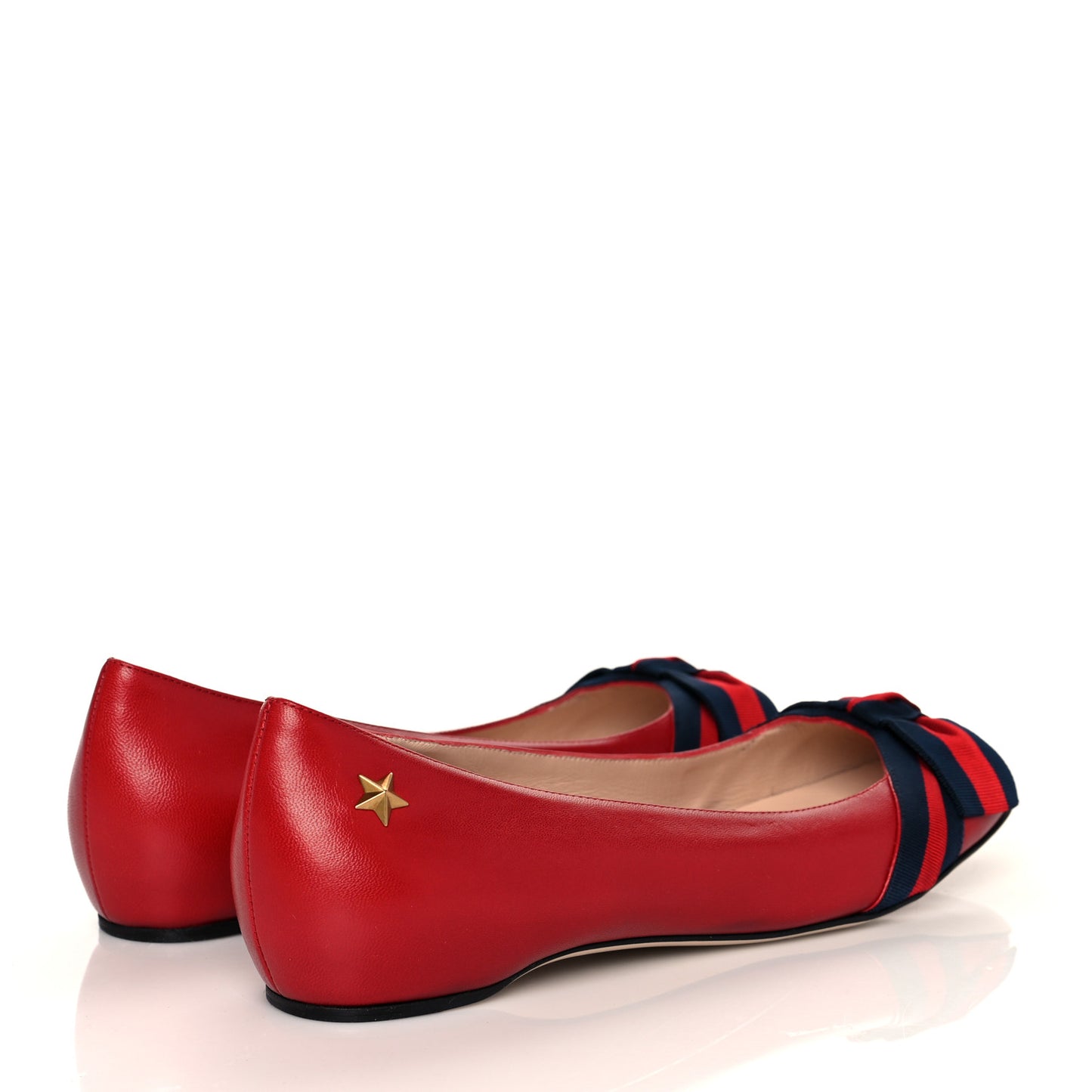 Calfskin Web Bow Ballerina Flat 38.5 Red