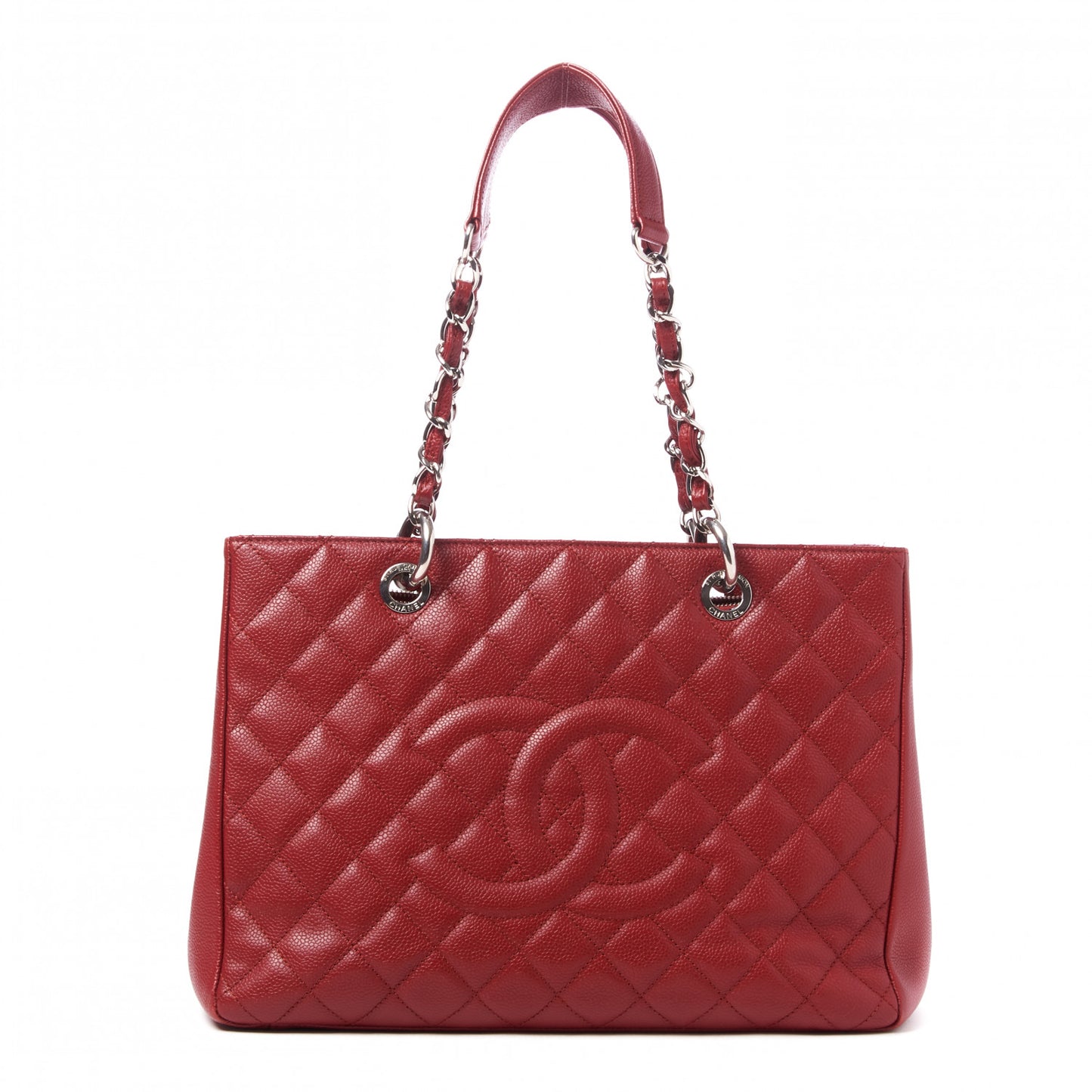 Caviar Quilted Grand Shopping Tote GST Red
