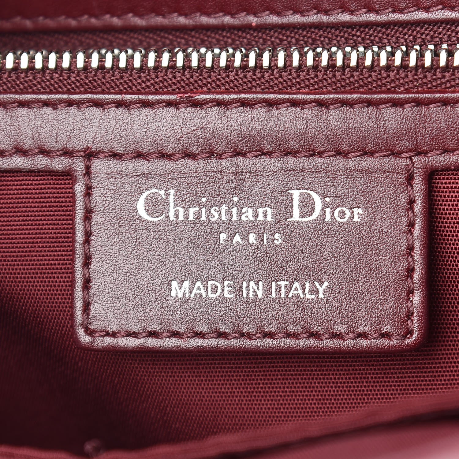 Christian Dior Coated Canvas Cannage Medium Panarea Tote Burgundy 6 of 15