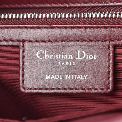 Christian Dior Coated Canvas Cannage Medium Panarea Tote Burgundy 6 of 15