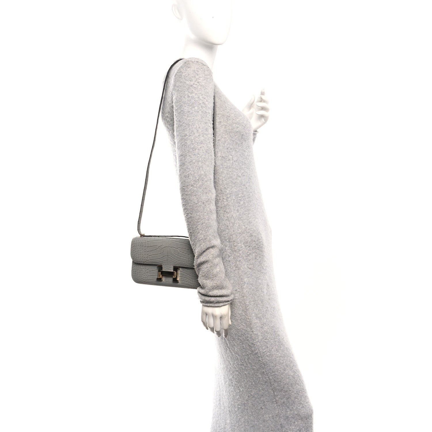 Hermes Matte Alligator Constance 1-Elan Gris Cement 2 of 12
