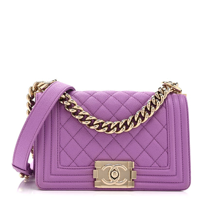 Chanel Caviar Quilted Small Boy Flap Purple 1 of 10