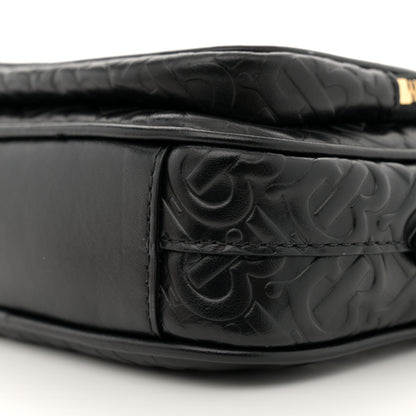 Burberry Calfskin Embossed Monogram Camera Chain Bag Black 10 of 12