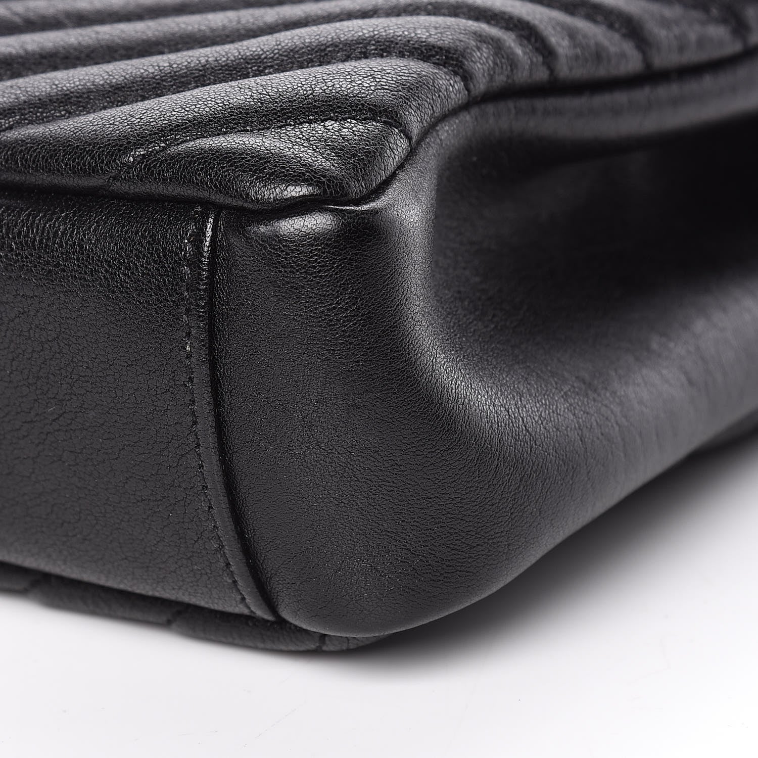 Saint Laurent Sheepskin Matelasse Chevron Monogram Medium Pins College Bag Black 9 of 11