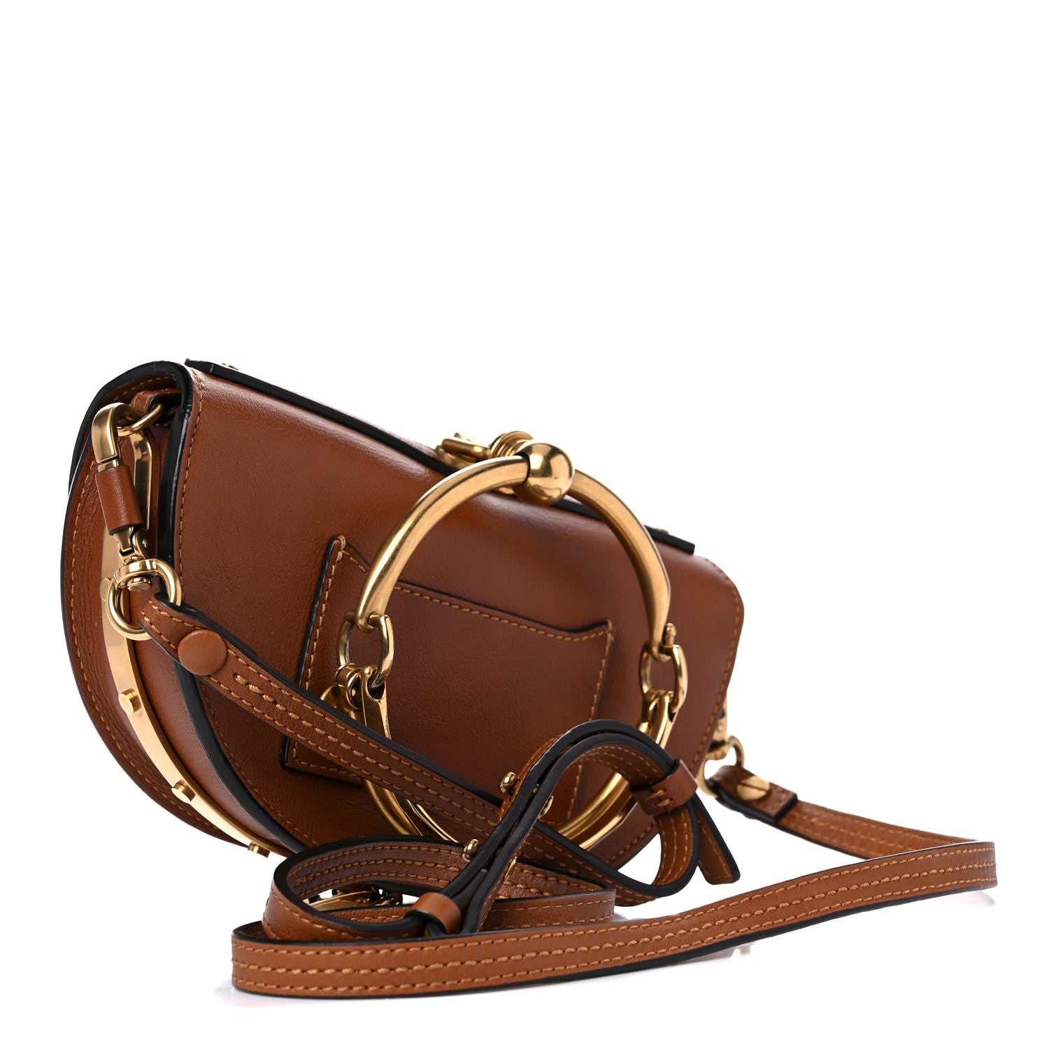 Chloe Calfskin Small Nile Bracelet Minaudiere Bag Caramel 3 of 16