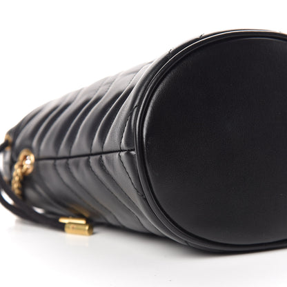 Gucci Calfskin Matelasse Mini GG Marmont 2.0 Bucket Bag Black 5 of 8