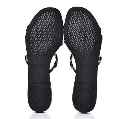 Hermes Rubber Chaine d'Ancre Rivage Sandals 37 Black 5 of 8