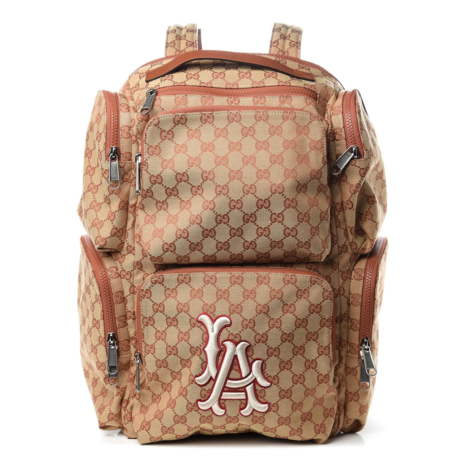 Gucci X MLB GG Monogram LA Dodgers Large Backpack Beige Ruggine Ivory 1 of 12