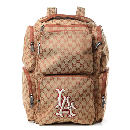 Gucci X MLB GG Monogram LA Dodgers Large Backpack Beige Ruggine Ivory 1 of 12