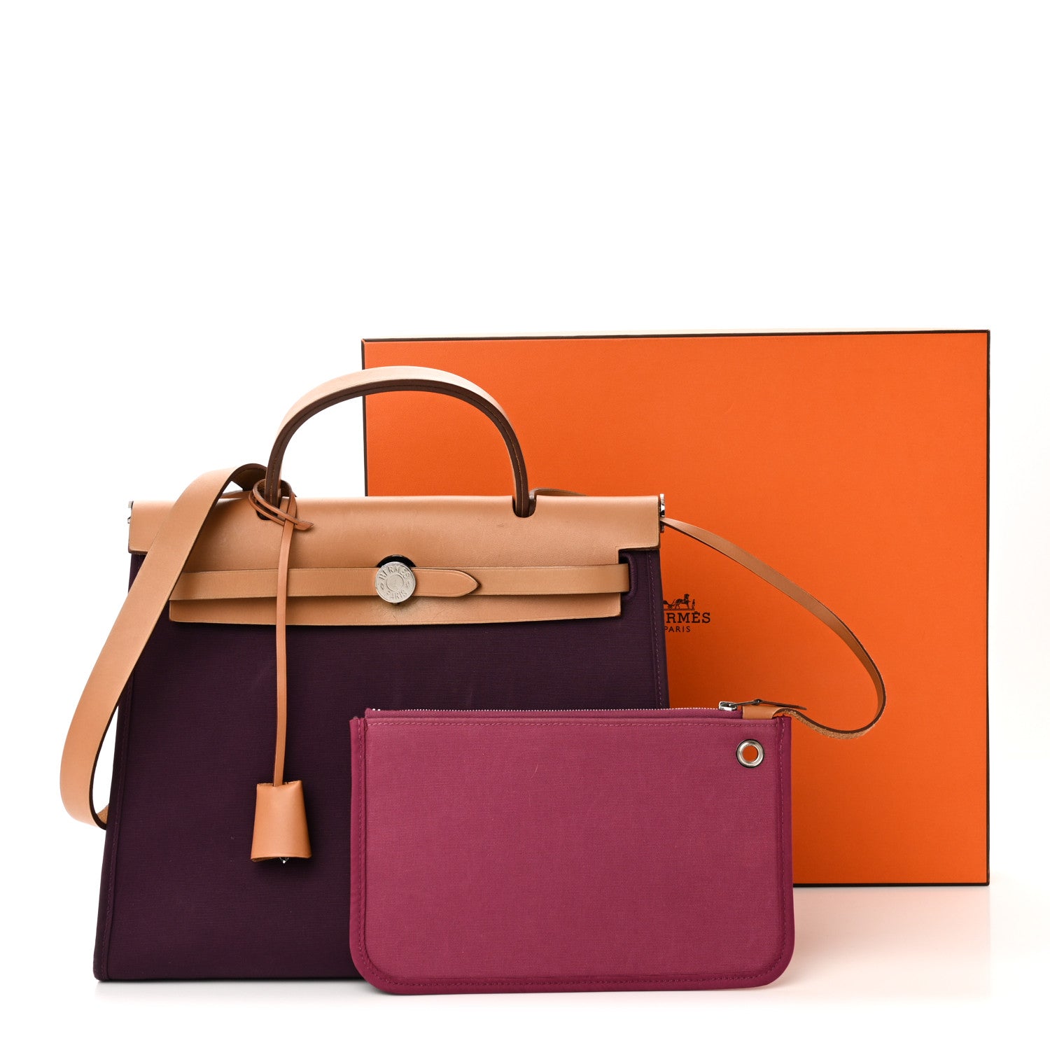 Hermes Toile Vache Hunter Herbag Zip 31 PM Cassis Fauve 12 of 12