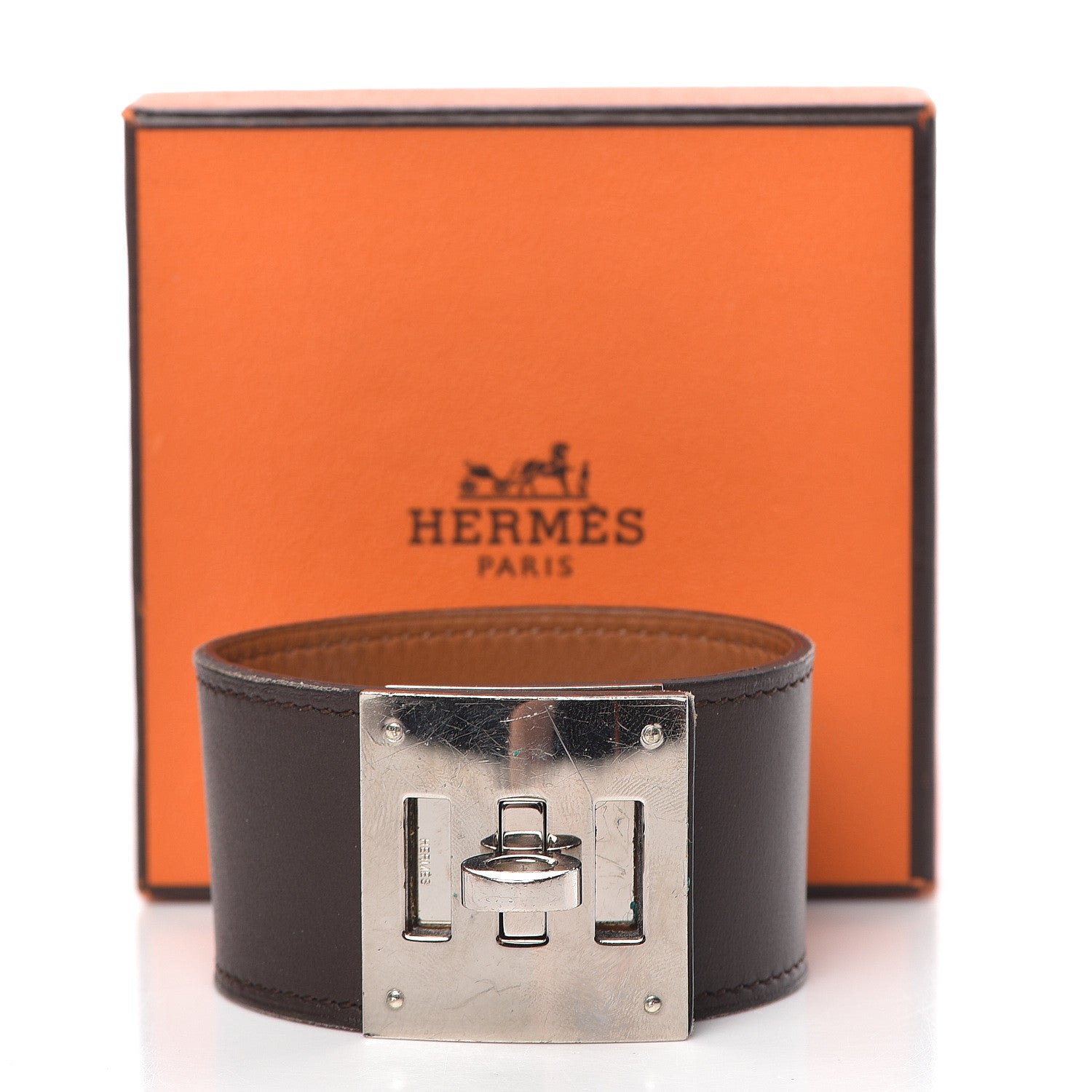 Hermes Chamonix Kelly Dog Bracelet Chocolate 8 of 8