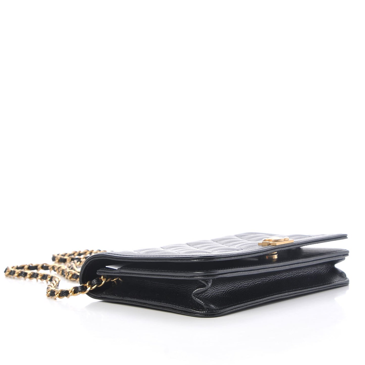 Caviar Quilted Boy Wallet On Chain WOC Black