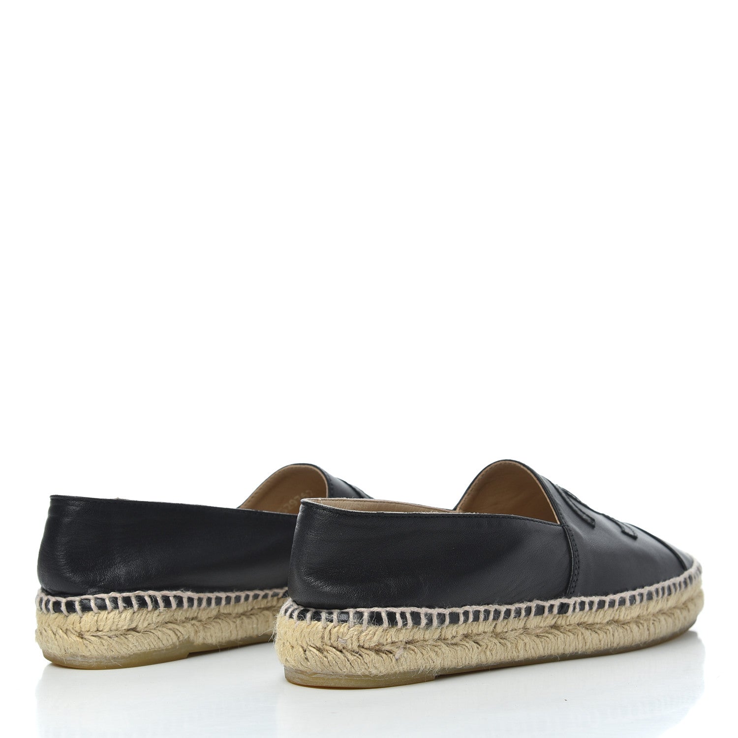 Chanel Lambskin CC Espadrilles 37 Black 4 of 9