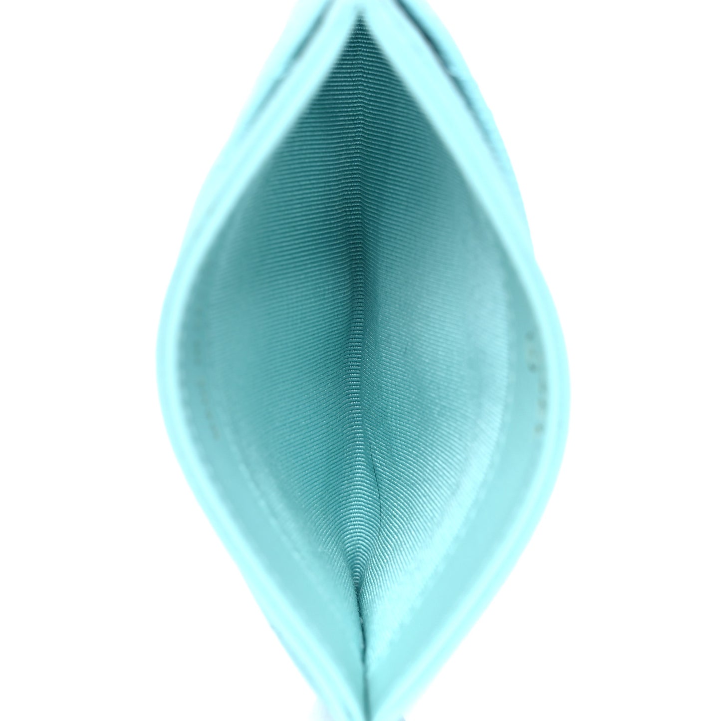 Caviar Quilted Card Holder Light Blue