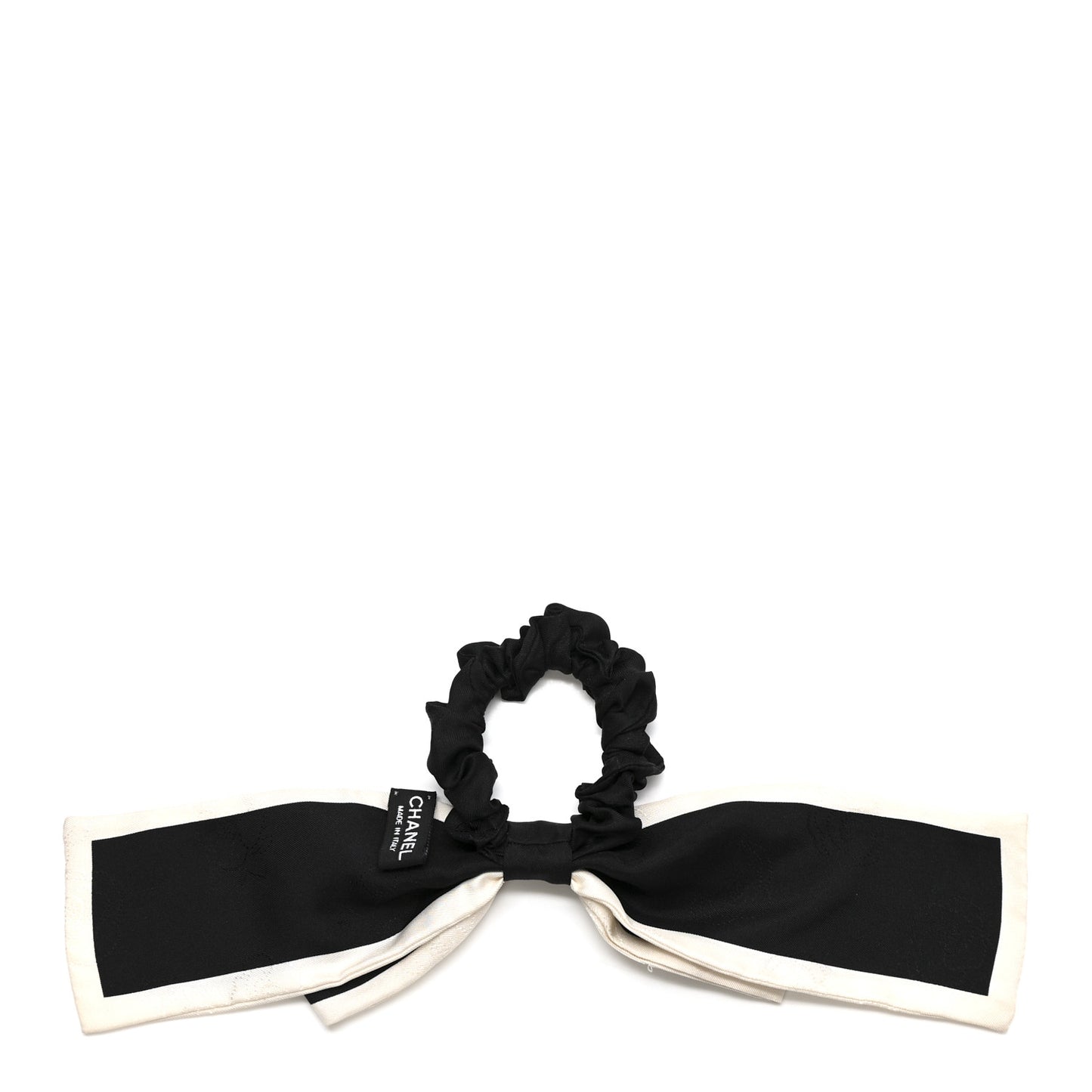 Silk Hair Tie Black Ivory