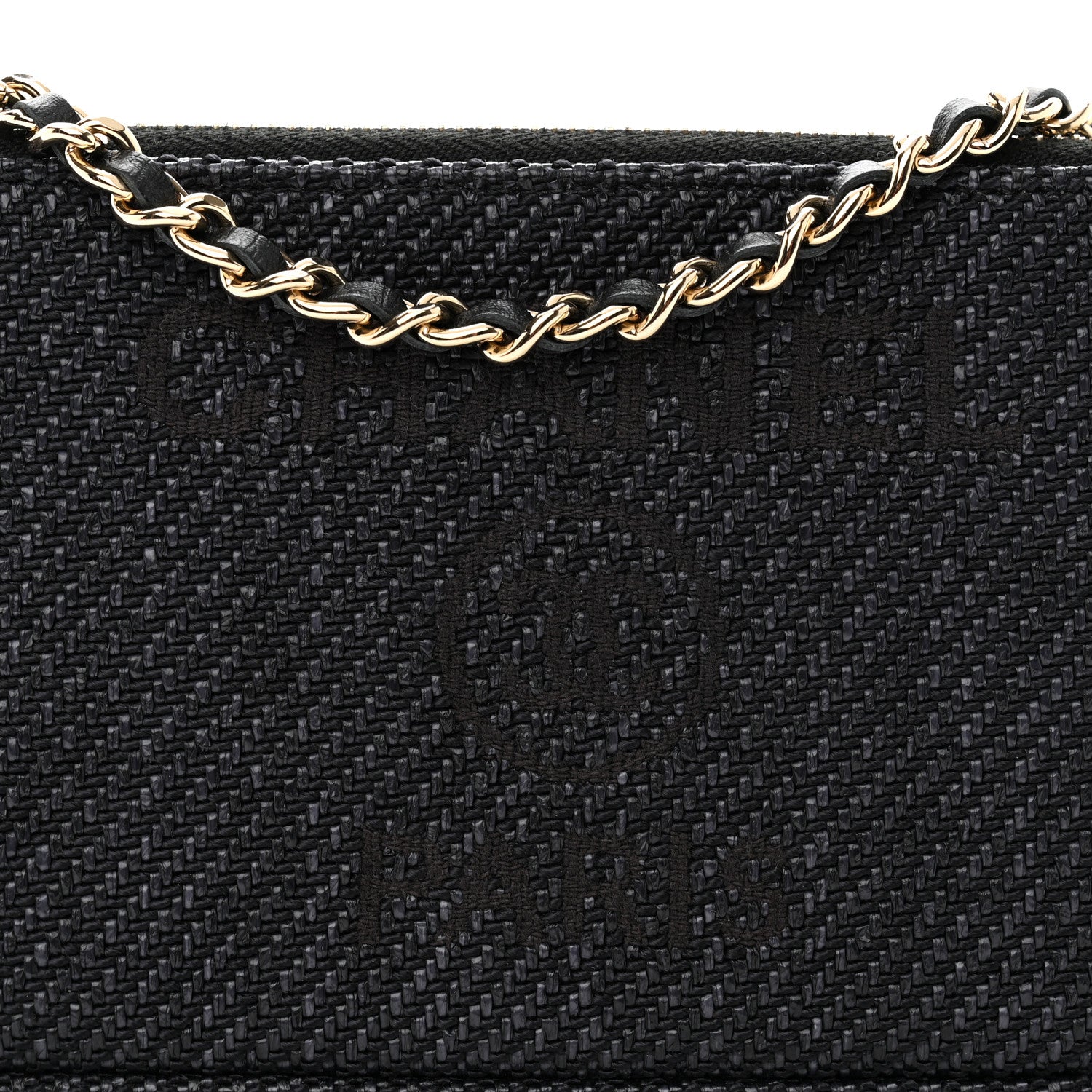 Chanel Lurex Straw Small Deauville Clutch With Chain Blue 11 of 14