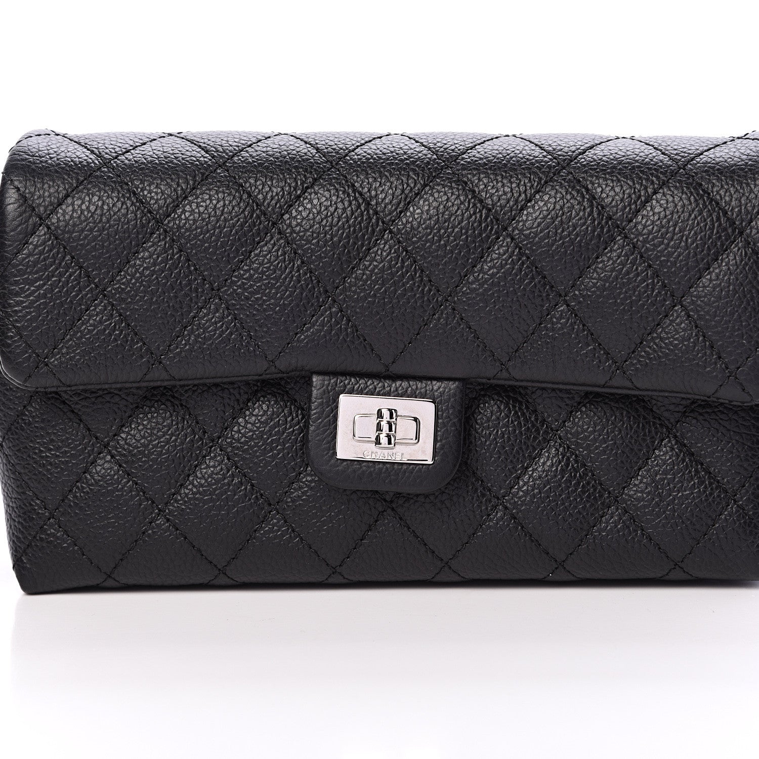 Chanel Grained Calfskin Quilted 2.55 Reissue Flap Belt Bag Clutch Black 8 of 10