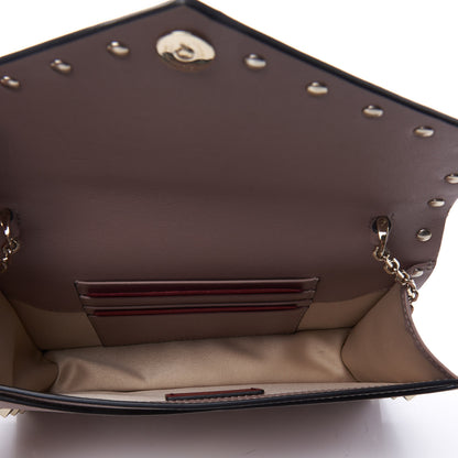 Valentino Garavani Vitello Rockstud Envelope Wallet on Chain Poudre 4 of 9