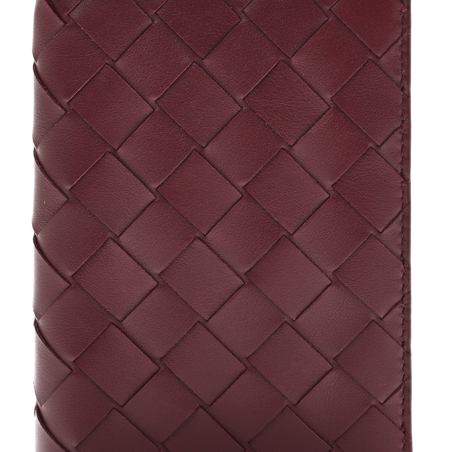 Nappa Intrecciato Passport Case Bordeaux