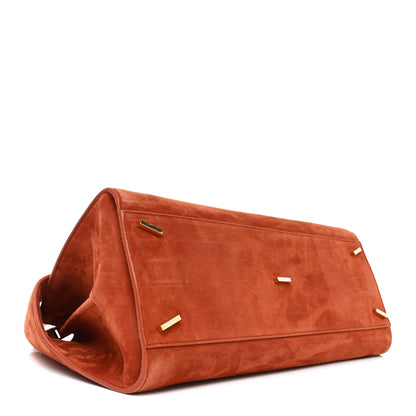 Salvatore Ferragamo Suede Large Hug Soft Shoulder Bag Brick 4 of 9