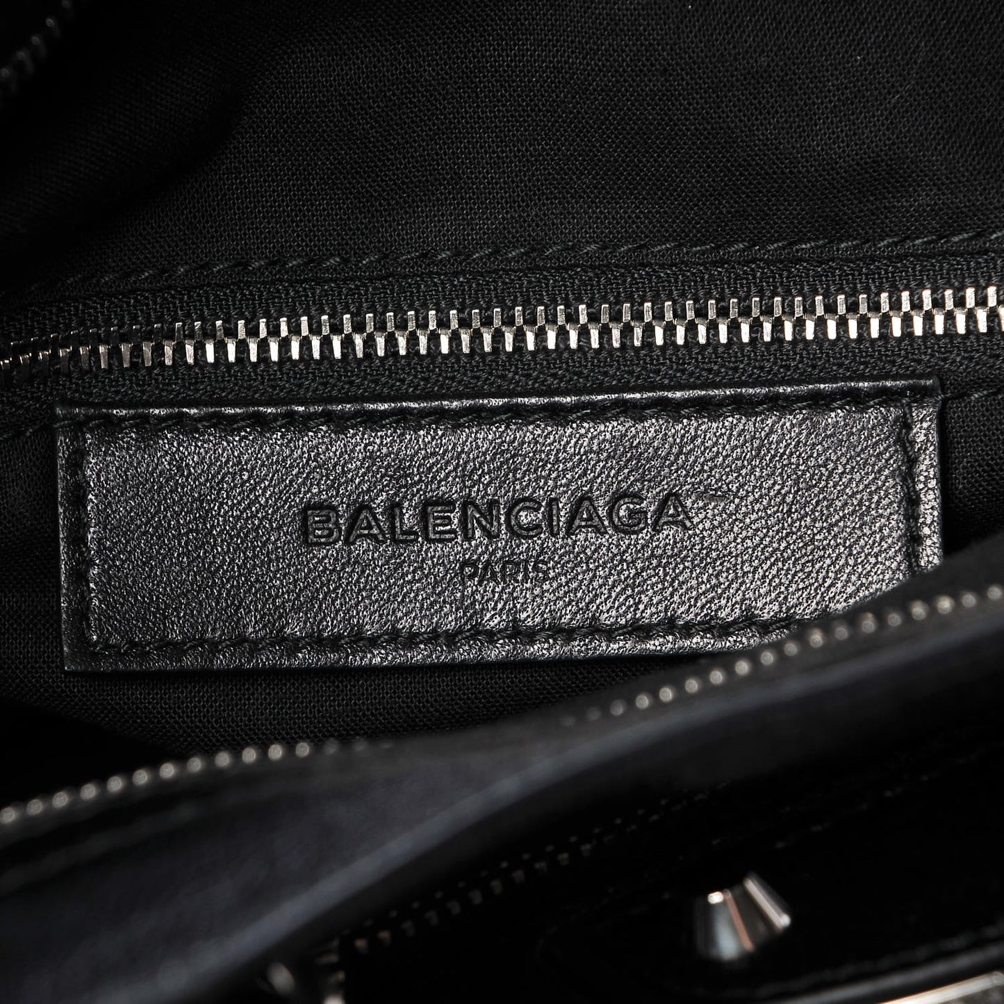 Chevre Silver Metallic Edge Hardware Velo Black