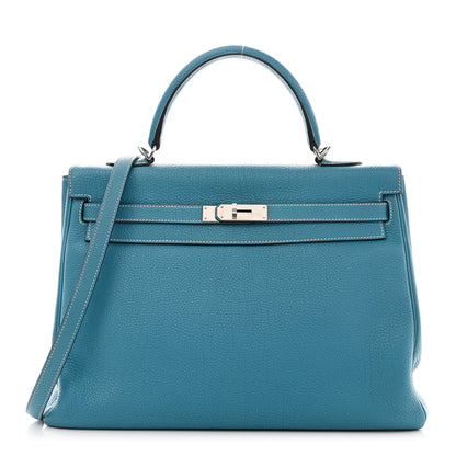 Hermes Togo Kelly Retourne 35 Blue Jean 1 of 9