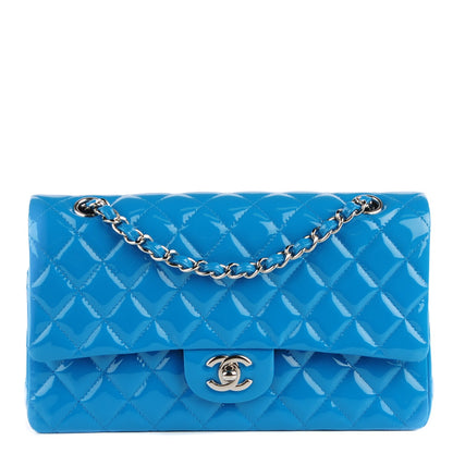 Chanel Patent Calfskin Quilted Medium Double Flap Turquoise 1 of 8