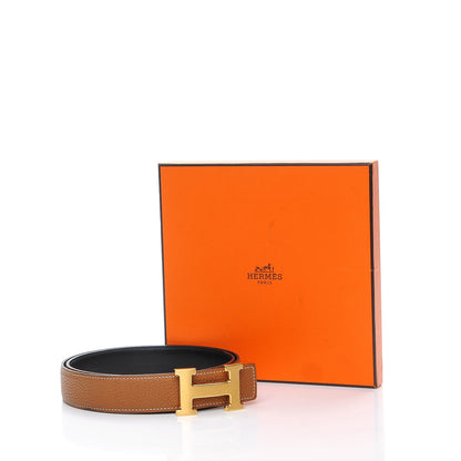 Hermes Box Togo 32mm H Belt 90 Black Gold 8 of 8