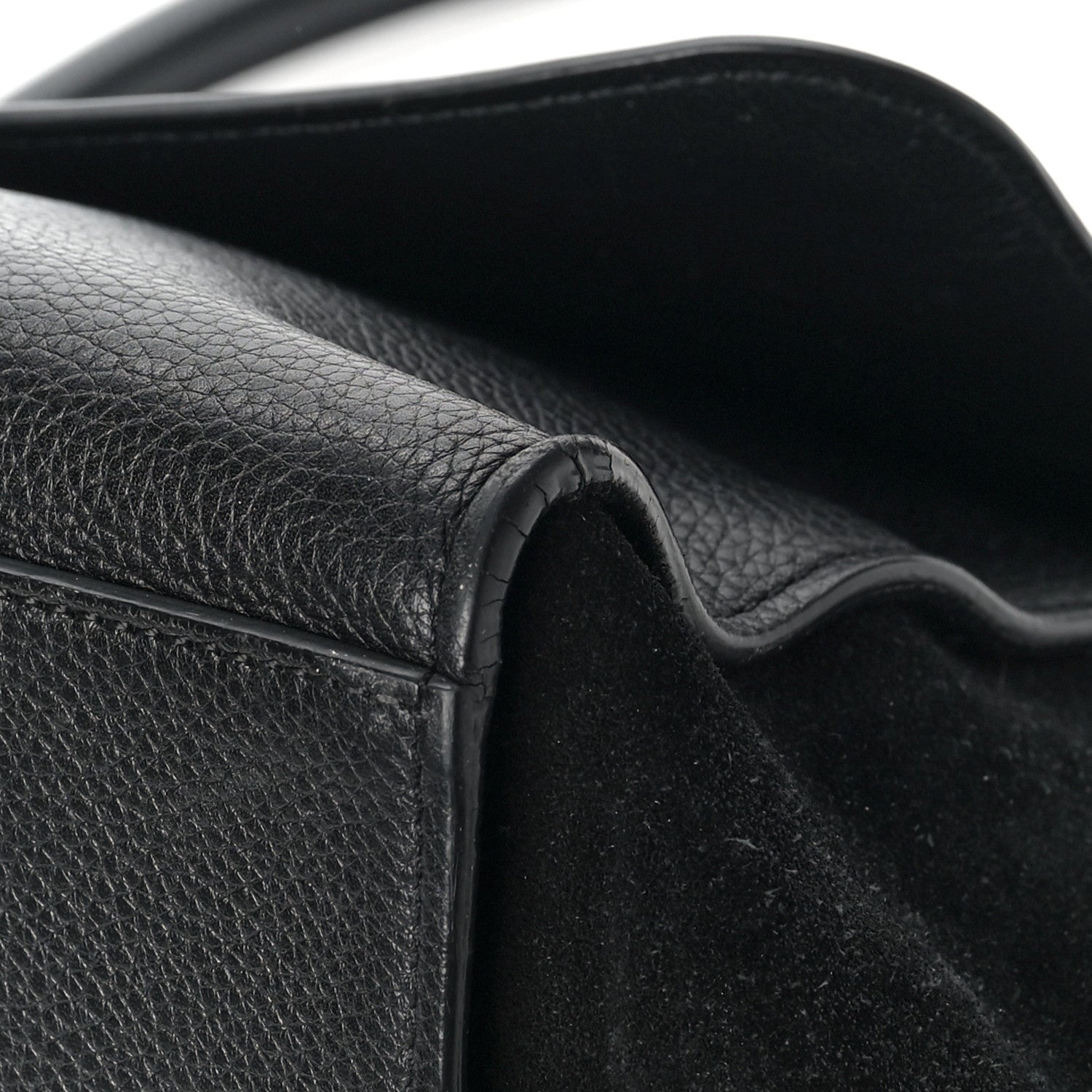 Celine Drummed Calfskin Suede Large Trapeze Black 8 of 10